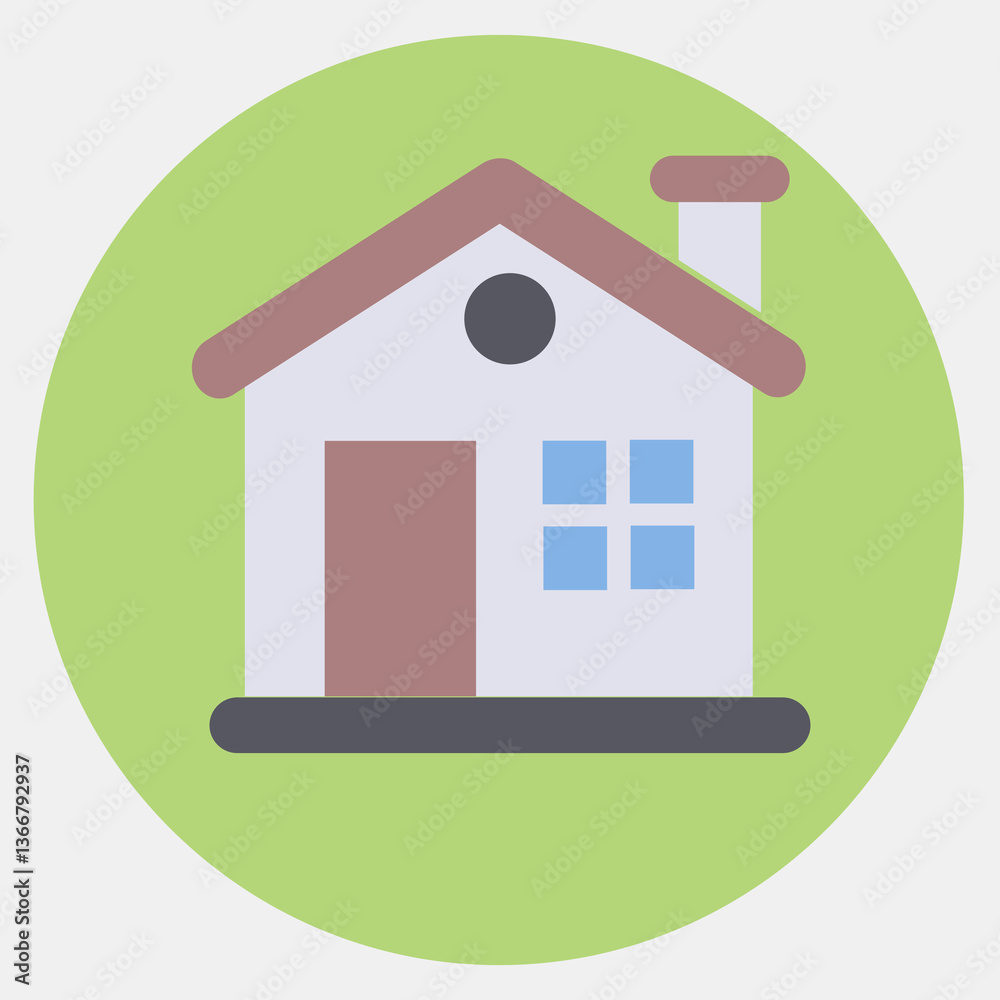 Icon house. Building elements. Icons in color mate style. Good for prints, web, posters, logo, site plan, map, infographics, etc. Icon house. Building elements. Icons in color mate style. Good for prints, web, posters, logo, site plan, map, infographics, etc.