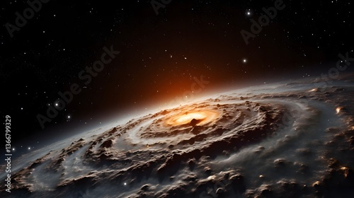 Cosmic event of andromeda galaxy's distant view deep space stunning visuals astronomical wonders