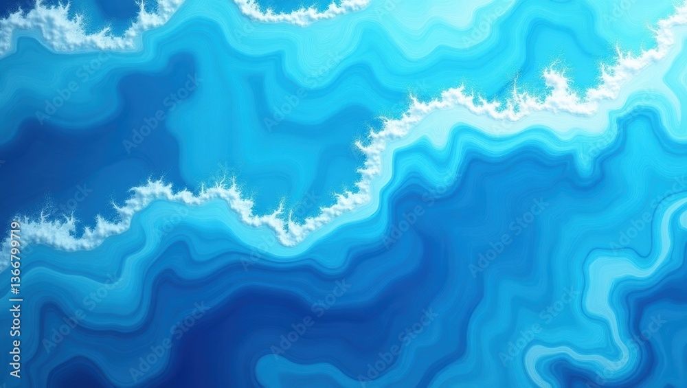 Fototapeta premium Bright blue sky with white clouds, a summer day's abstract beauty