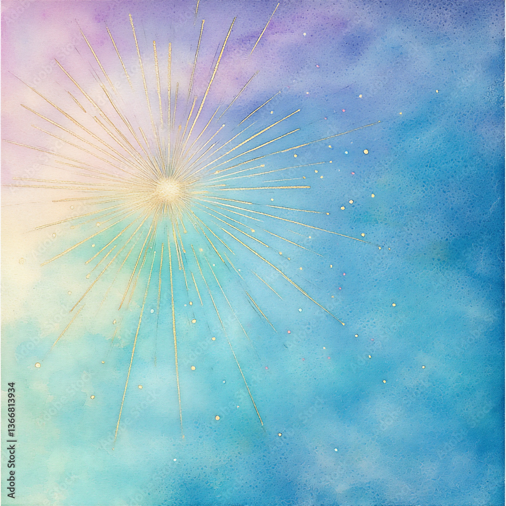 Obraz premium watercolor abstract starburst pattern