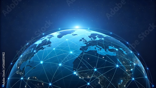 Futuristic Digital Globe with Global Connectivity and Technology Network