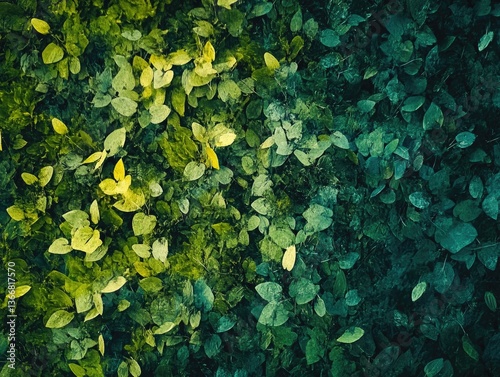 Lush Green Foliage Texture Background.