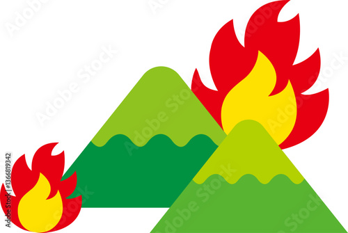 산 불 일러스트