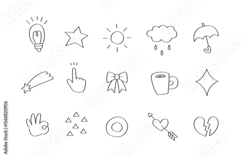 手描きのイラストセット