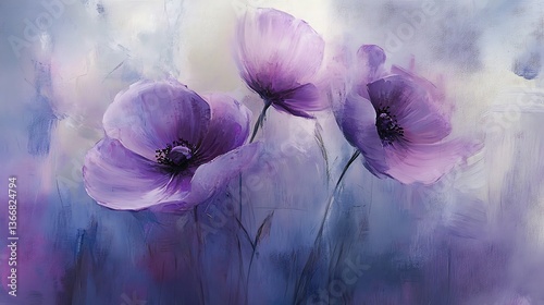 Dreamy floral overlays combined with abstract brushwork for a soft, artistic effect