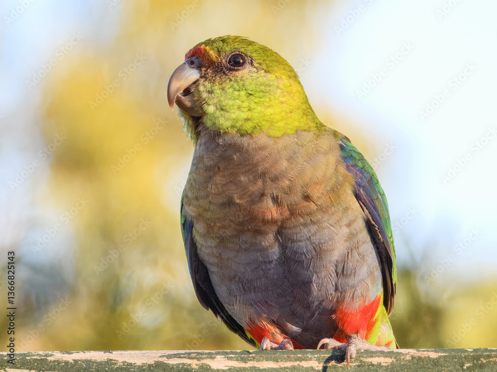Red-capped Parrot (Purpureicephalus spurius) in Australia