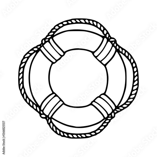 lifebuoy outline vector