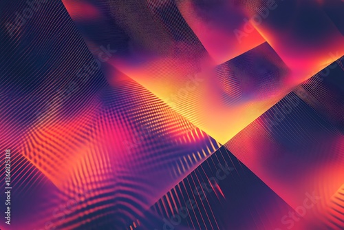 Dynamic grids with sharp angles and alternating soft and vibrant gradients
