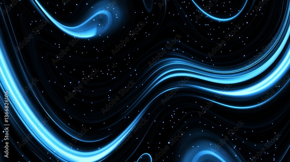 Obraz premium Abstract Blue Light Waves Background