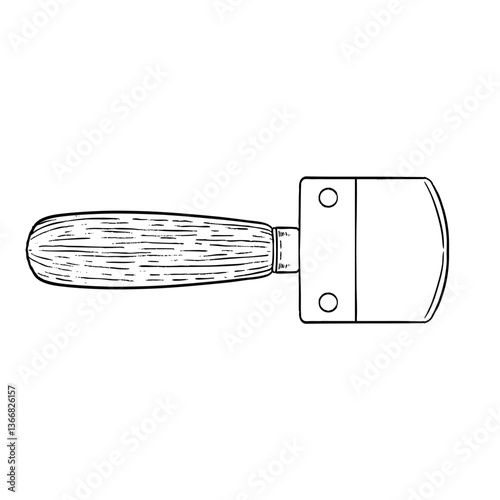 Mezzotint Rocker Printmaking Tools vector vintage scratchatching stamp illustration for ink printing
