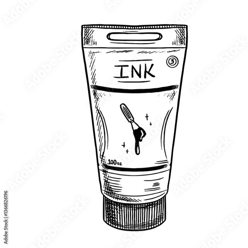 Block printing ink vector vintage scratchatching stamp illustration