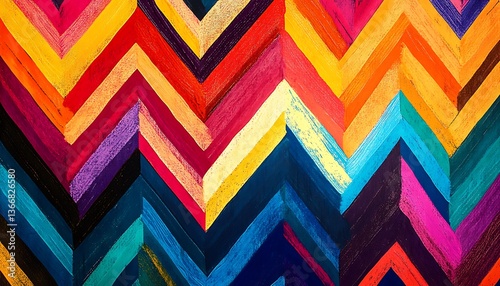 Dynamic zigzag lines in a spectrum vivid shades, creating a modern visual impact