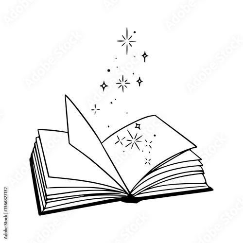 fantasy book with shining particles