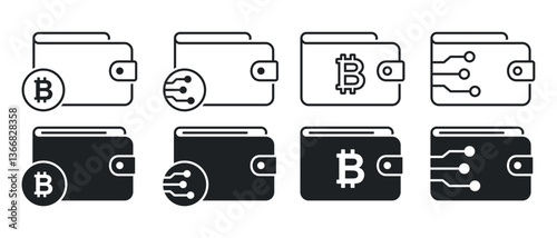 Crypto wallet icon. Illustration vector