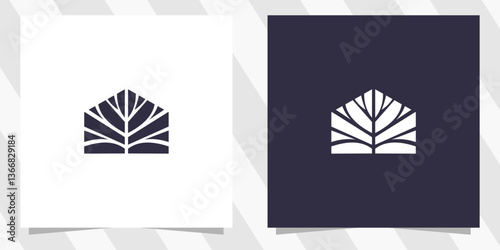 house nature logo design vector