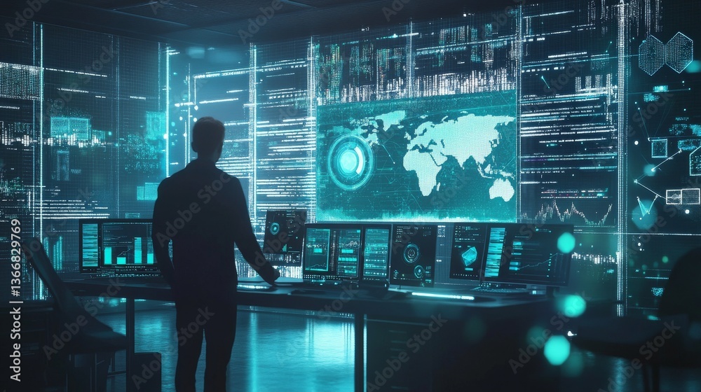 A blockchain developer working on AI powered decentralized solutions for crypto backed decentralized healthcare data systems, futuristic healthcare lab with live data, High-tech style A blockchain developer working on AI powered decentralized solutions for crypto backed decentralized healthcare data systems, futuristic healthcare lab with live data, High-tech style