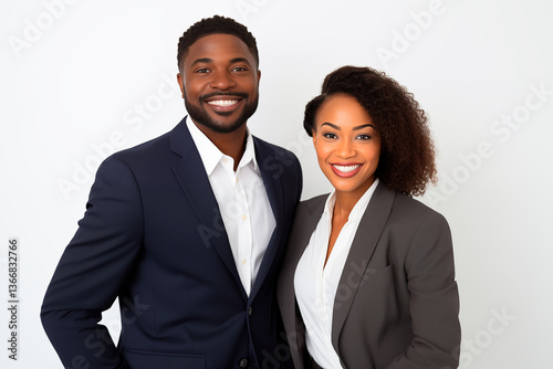 Portrait of a smiling black business man and black business woman