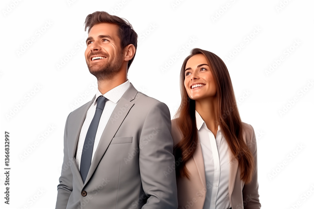 Portrait of a smiling business man and business woman Portrait of a smiling business man and business woman