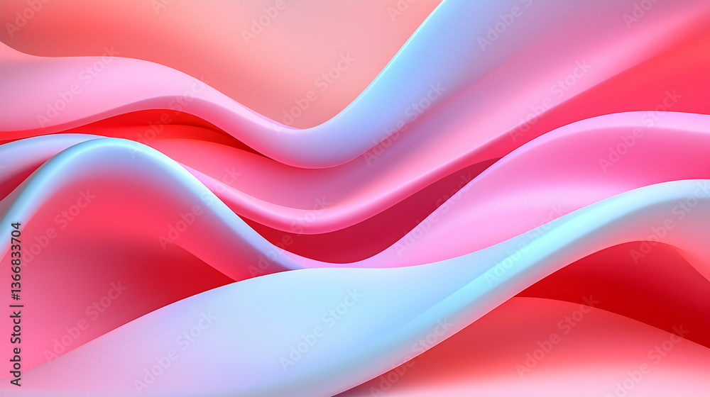 Fototapeta premium Abstract Pink Blue Red Waves Background Texture