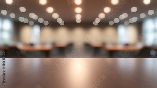 A well appointed contemporary conference room with a large table comfortable chairs and elegant lighting creating a professional and conducive environment for business meetings and discussions