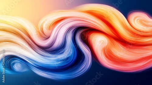 Swirling fluid abstract artwork vibrant colors dynamic design