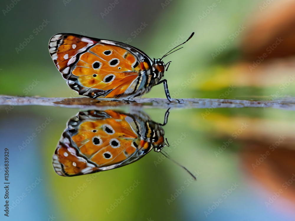 Obraz premium butterfly on a water