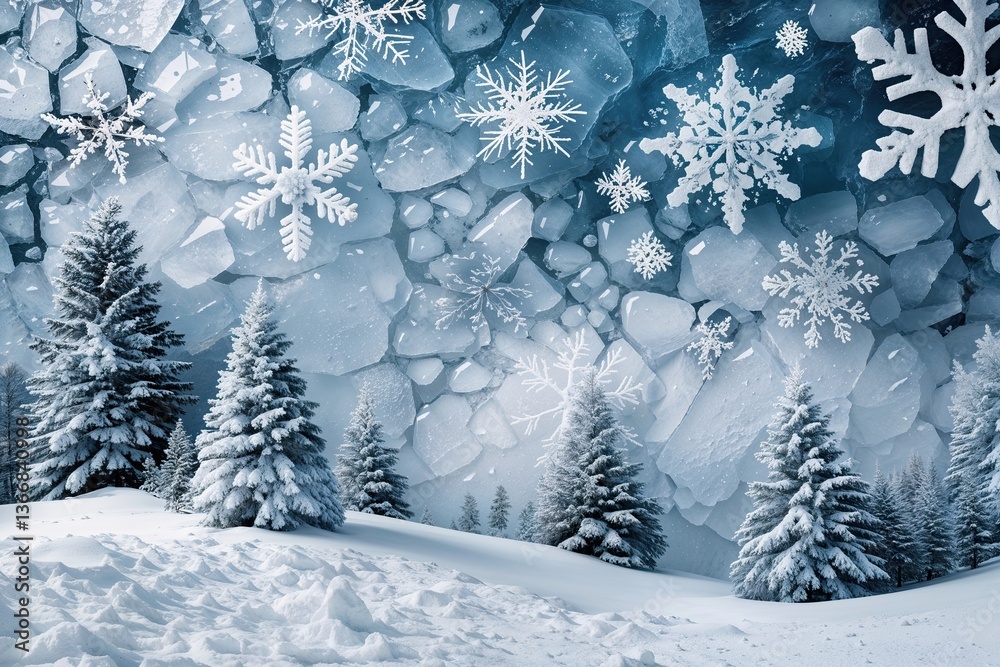 Fototapeta premium Winter Snow and Ice Background Textures for Stunning December Landscapes