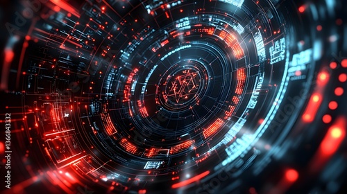 Wallpaper Mural Complex Futuristic Data Visualization Displaying Information in Circular Arrangements Torontodigital.ca