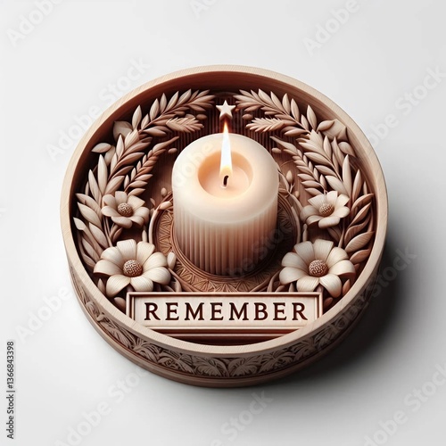 Candle with message remember 