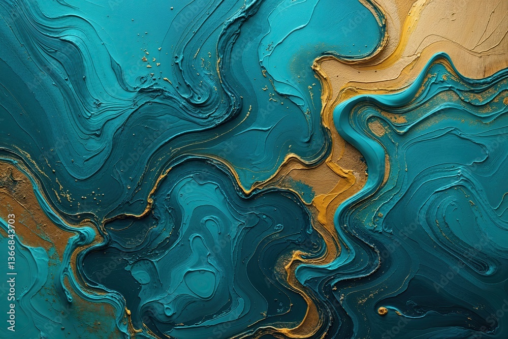 Fototapeta premium Vibrant Teal Abstract Canvas Texture Background for Artistic Design