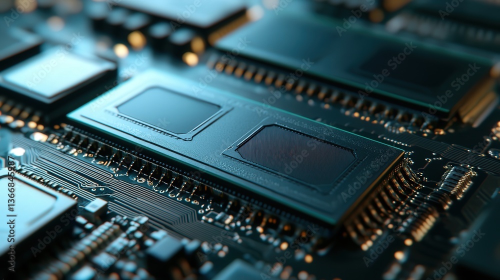 graphics card VRAM chips, highlighting their precise arrangement and design. graphics card VRAM chips, highlighting their precise arrangement and design.