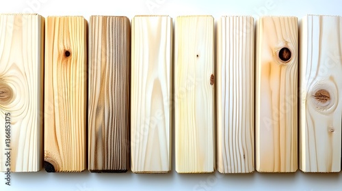 Closeup view of a background made of natural unfinished wooden panels with distinct grain patterns and a rustic textured appearance