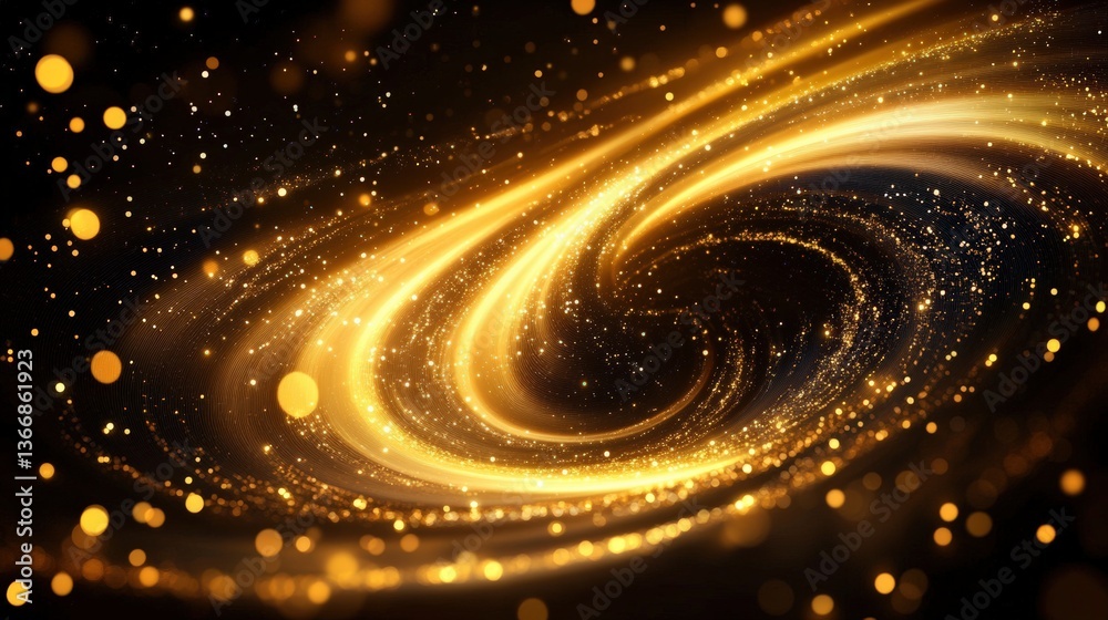 Obraz premium Golden Spiral of Cosmic Energy