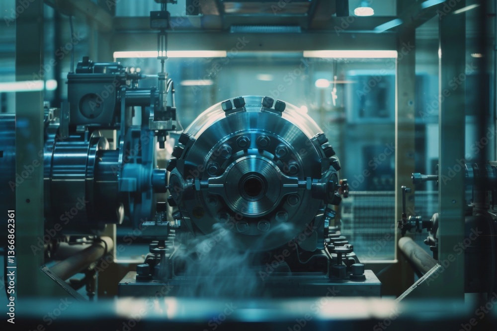 Fototapeta premium Precision engineering showcased in a steam turbine