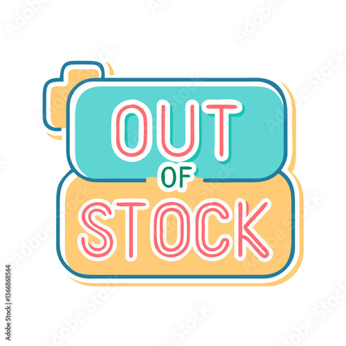 Out of stock icon with unavailable product label
