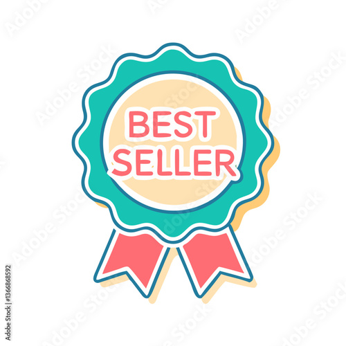 Best seller badge icon with top-rated product label