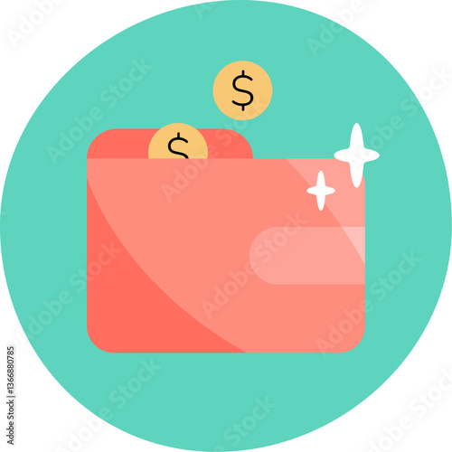Online Shopping icon Sticker Wallet