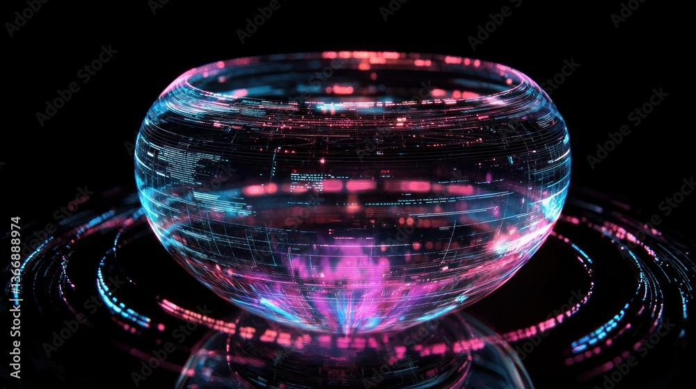 A personal privacy shield concept with holographic layers of protection. A personal privacy shield concept with holographic layers of protection.
