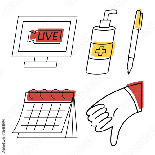 Bold Lined Icons Government Announcement News Vote Clean
