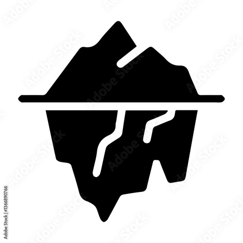 iceberg glyph icon
