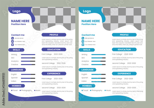  Clean and modern resume portfolio or cv 
