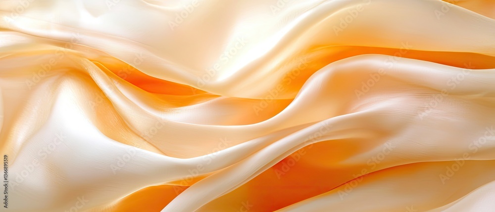 Fototapeta premium Flowing silk textures studio textile photography soft palette close-up elegance in fabric