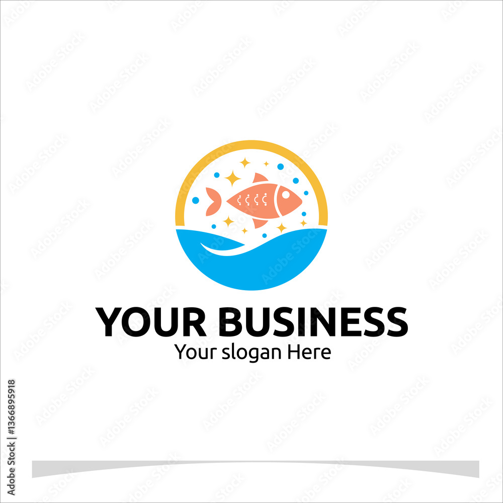 Vibrant fish logo concept with smooth lines and a bold color palette. Suitable for seafood products, fishing companies, or any business with an aquatic theme logo vector for your business Vibrant fish logo concept with smooth lines and a bold color palette. Suitable for seafood products, fishing companies, or any business with an aquatic theme logo vector for your business