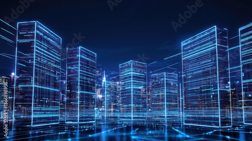 Digital Cityscape at Night