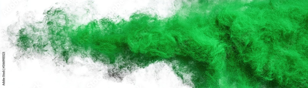 Fototapeta premium Dynamic green smoke display urban environment abstract art vibrant colors artistic viewpoint creative concept