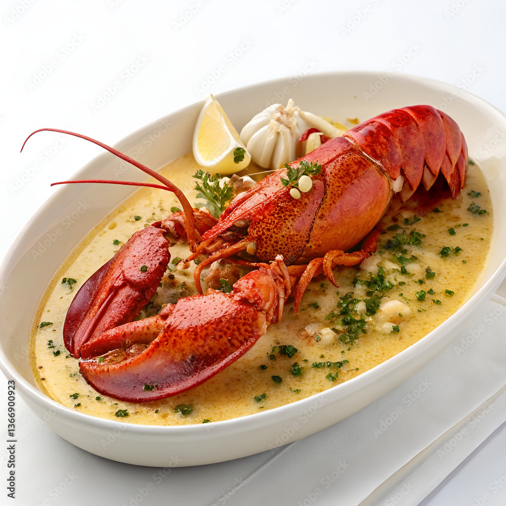 lobster on a white plate lobster on a white plate