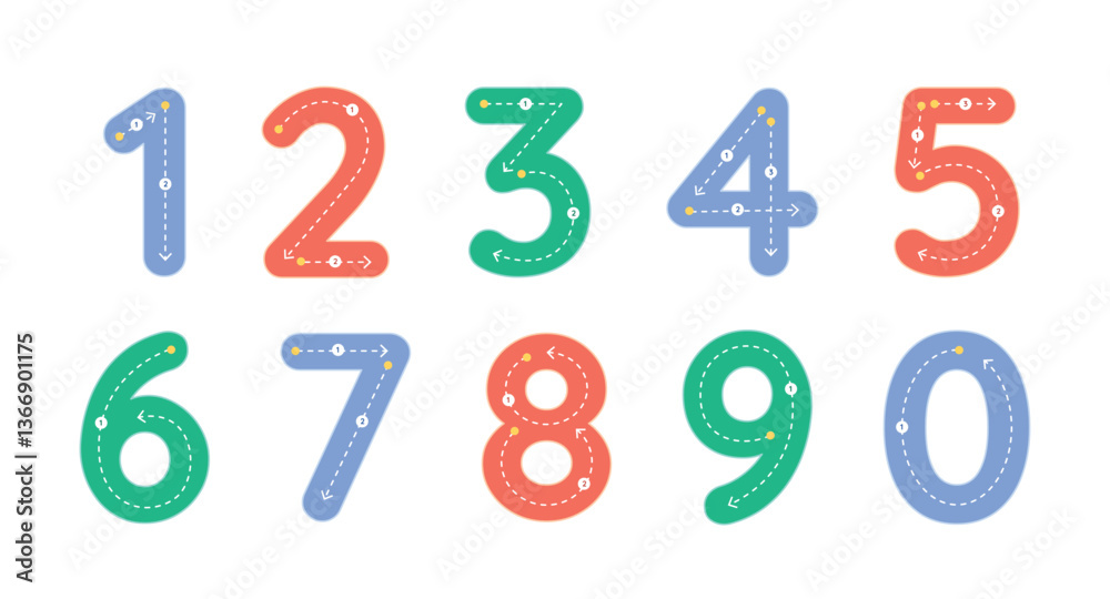 Number Tracing Guide Preschool Handwriting Practice Worksheet Number Tracing Guide Preschool Handwriting Practice Worksheet