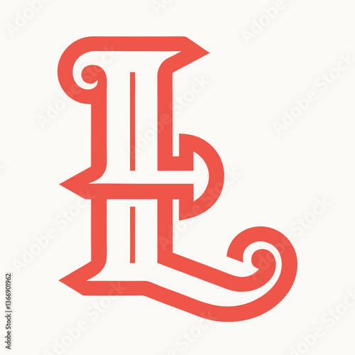 Retro Vintage L Letter Vector Logo Design Template Use Any Purpose