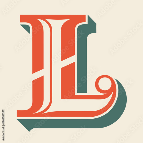Retro Vintage L Letter Vector Logo Design Template Use Any Purpose