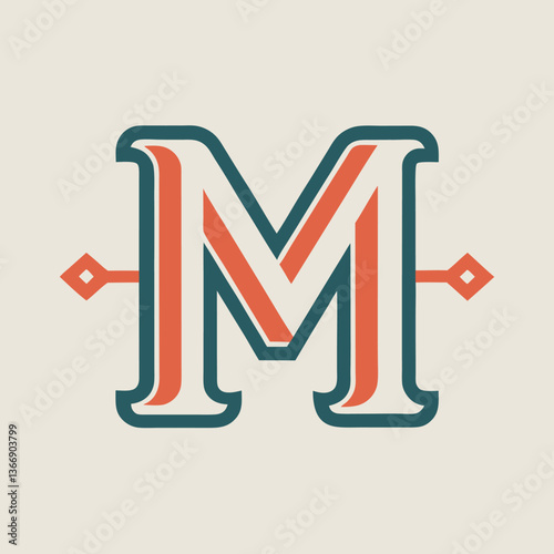 Retro Vintage M Letter Vector Logo Design Template Use Any Purpose